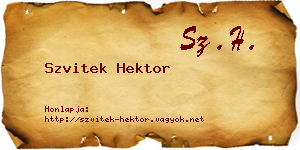Szvitek Hektor névjegykártya